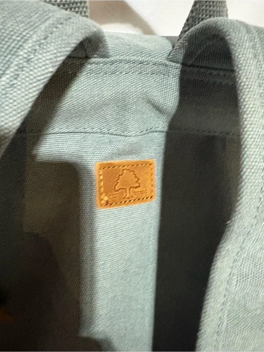 TSD Canvas Daypack Backpack with Tan Leather Accents - Green